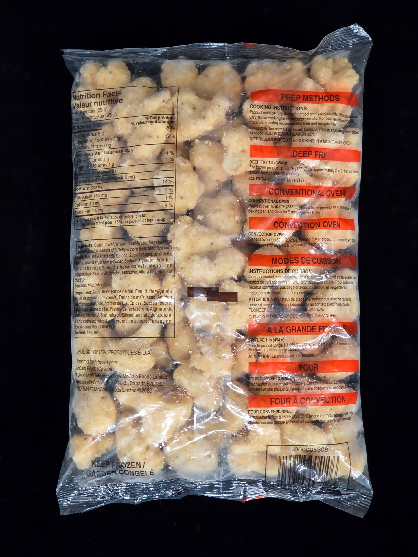 McCain - Bouchées de chou fleur en pâte à frire - 2 lb