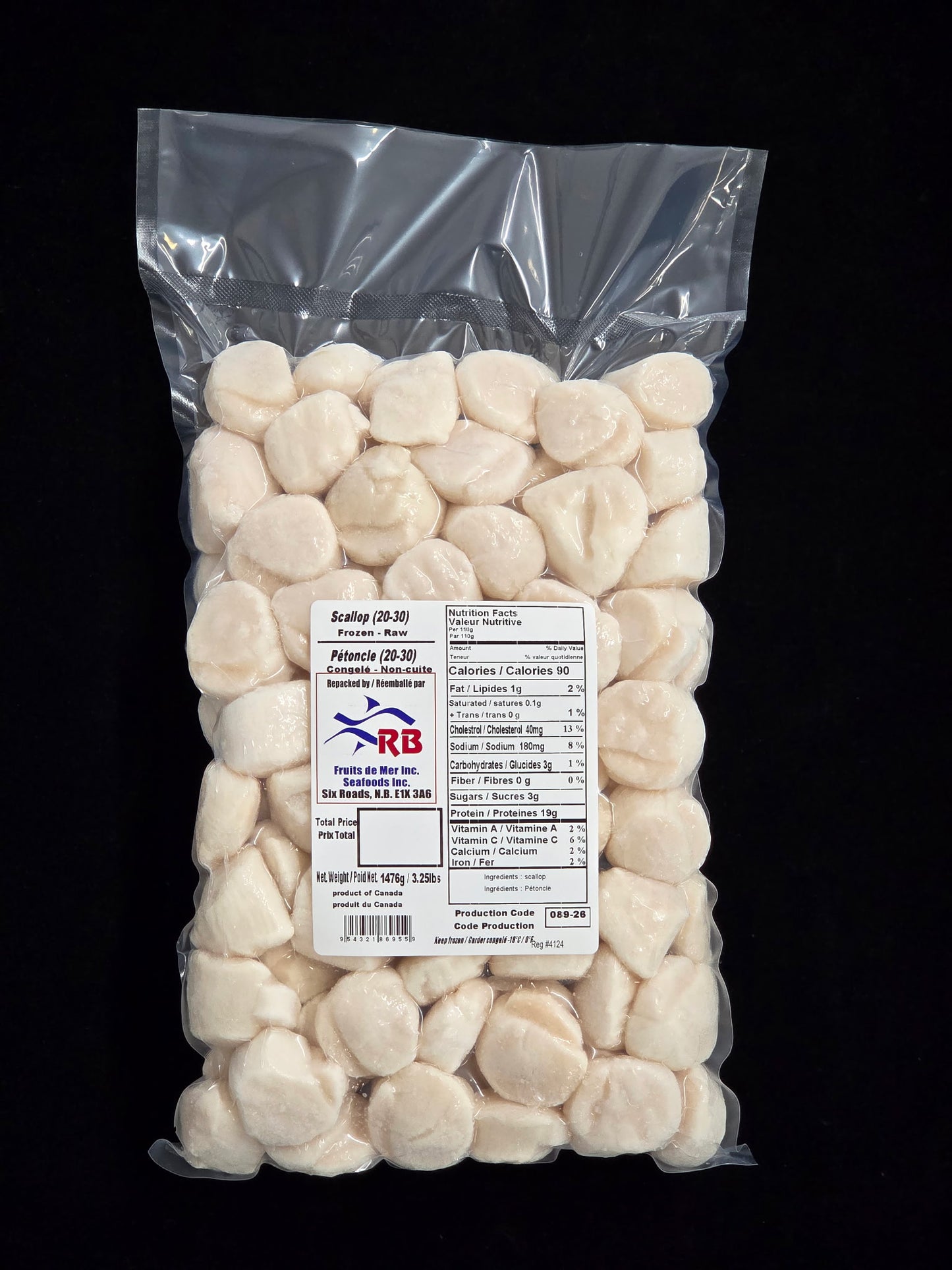 Pétoncles du Canada (20-30) - 3.25 lb