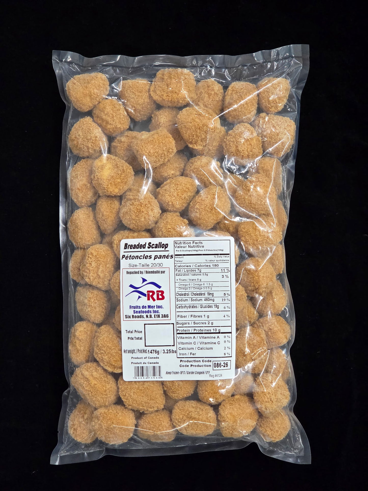 Pétoncles panées (20/30) - 3.25lbs
