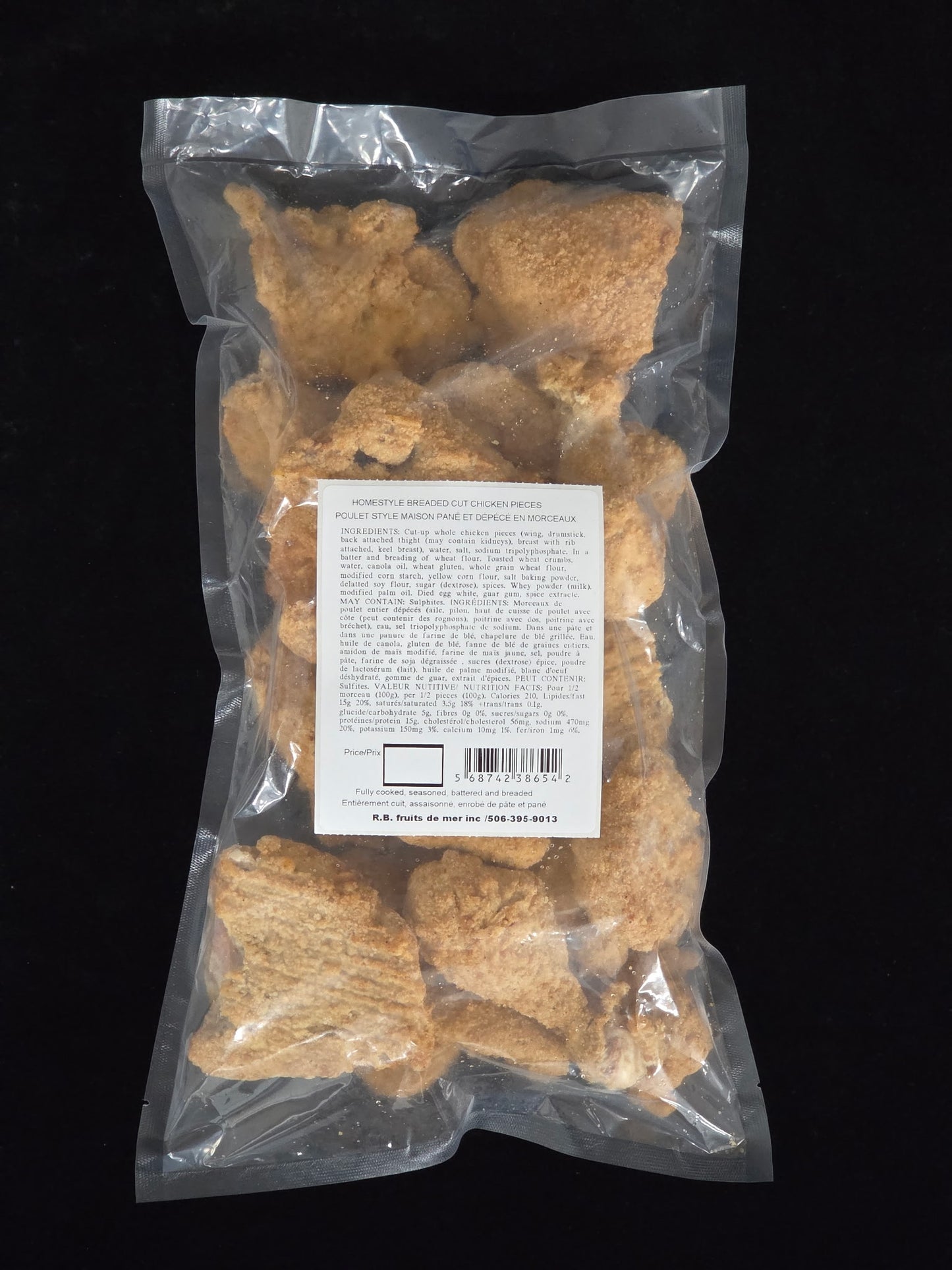 Poulet Style maison pané et dépecé en morceau - 2 kg