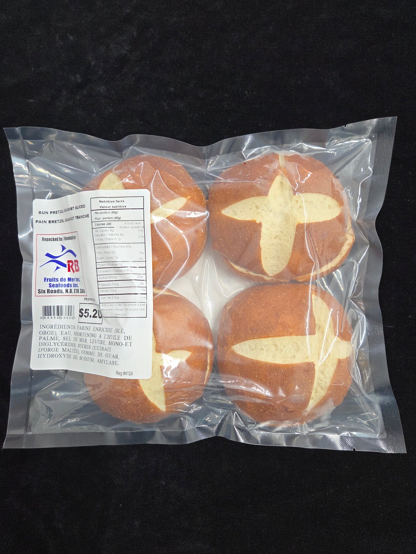 Pain Pretzel Gourmet Tranché