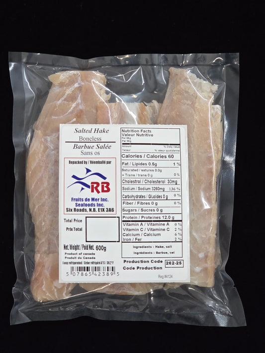 Barbue salée sans os / Salted Hake Boneless 600g / 1.32lb