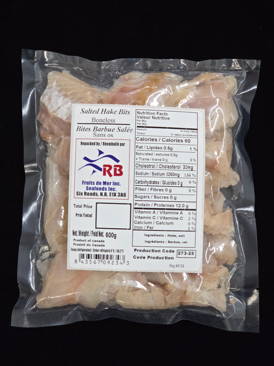 Salted Hake Bits Boneless / Bits de Barbue Salée Sans os 600g/1.32lb