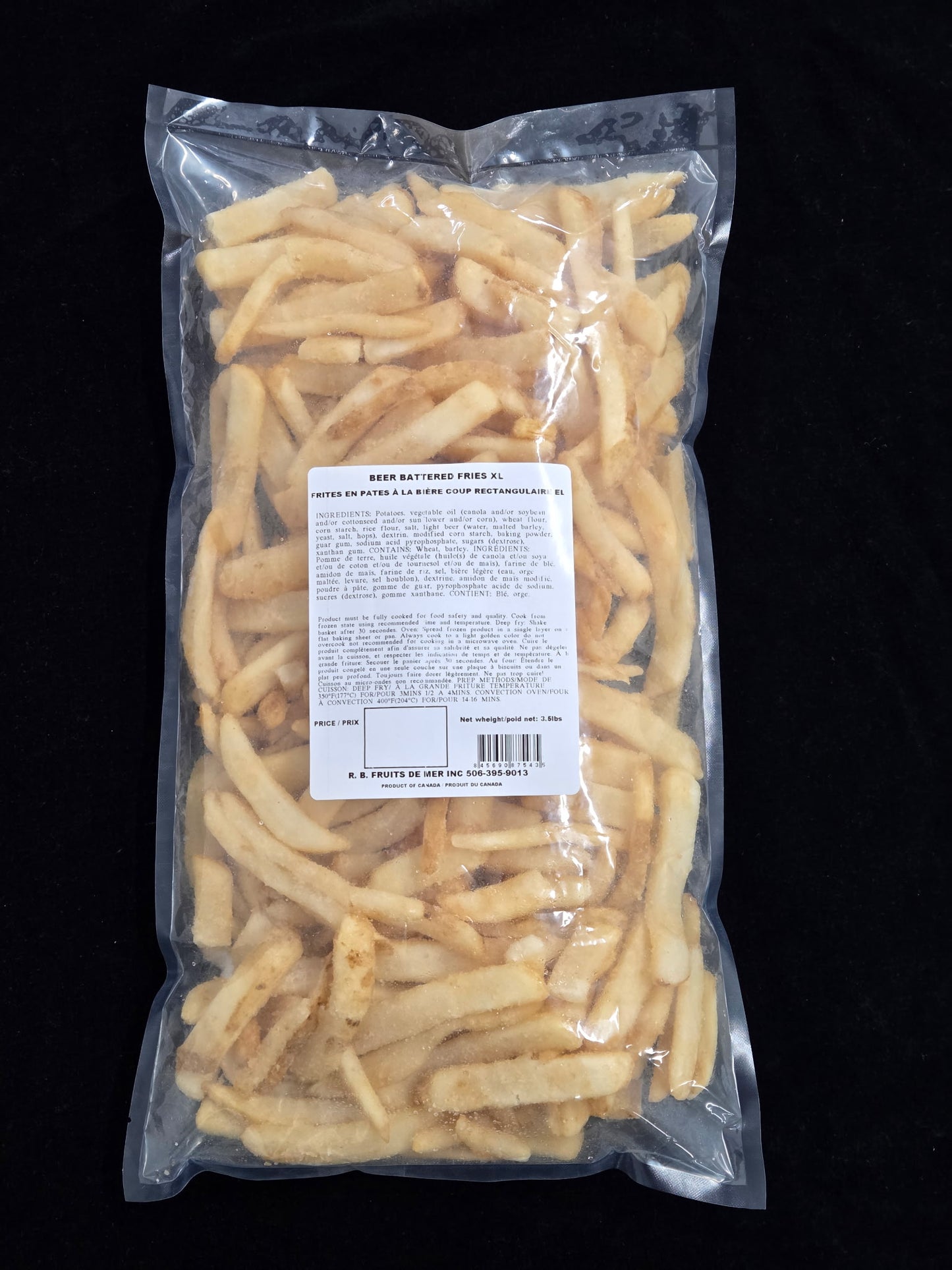 Frites en pates à la bière coupe rectangulaire - 3.5 lbs