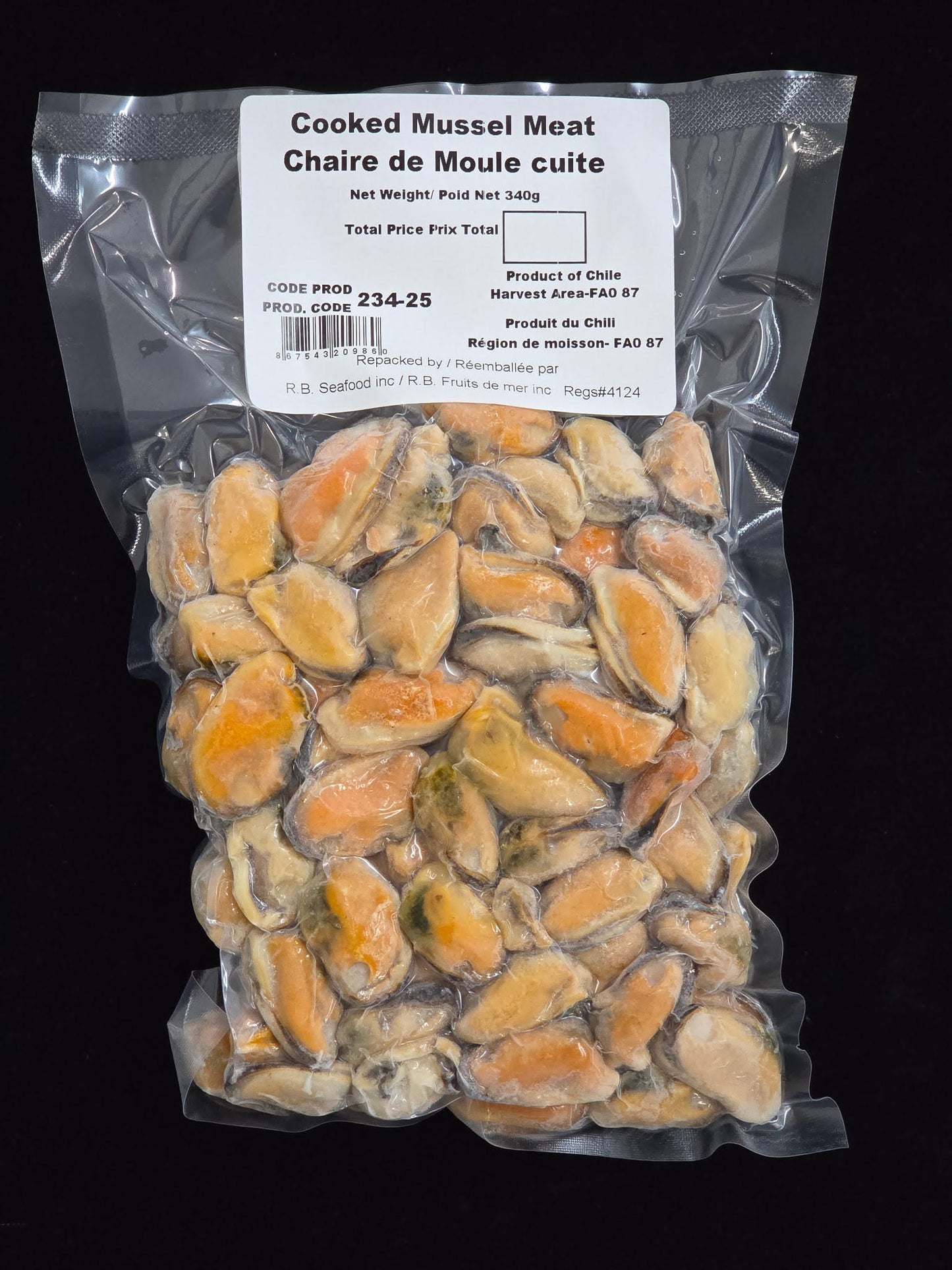 Chair de moules cuites / Cooked mussel meat - 340g