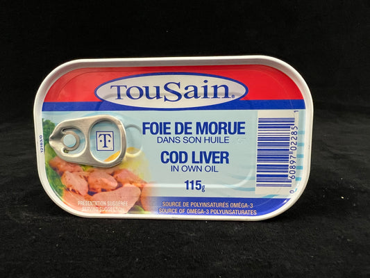 TouSain -  Foie de morue dans son huile / Cod Liver In Own Oil - 115g