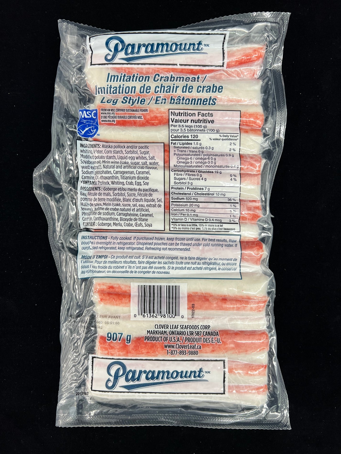 Paramount - Imitation Crab Sticks / Imitation Crabmeat Leg Style - 907 ...